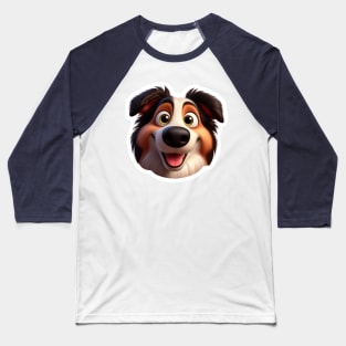 Border Collie Smiling face Baseball T-Shirt